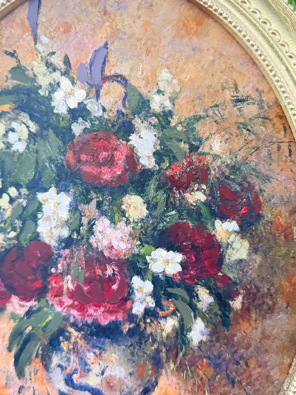 Camille Pissarro "Vase of Flowers" Framed Oval Art Print - Signed - Picture 3 of 12